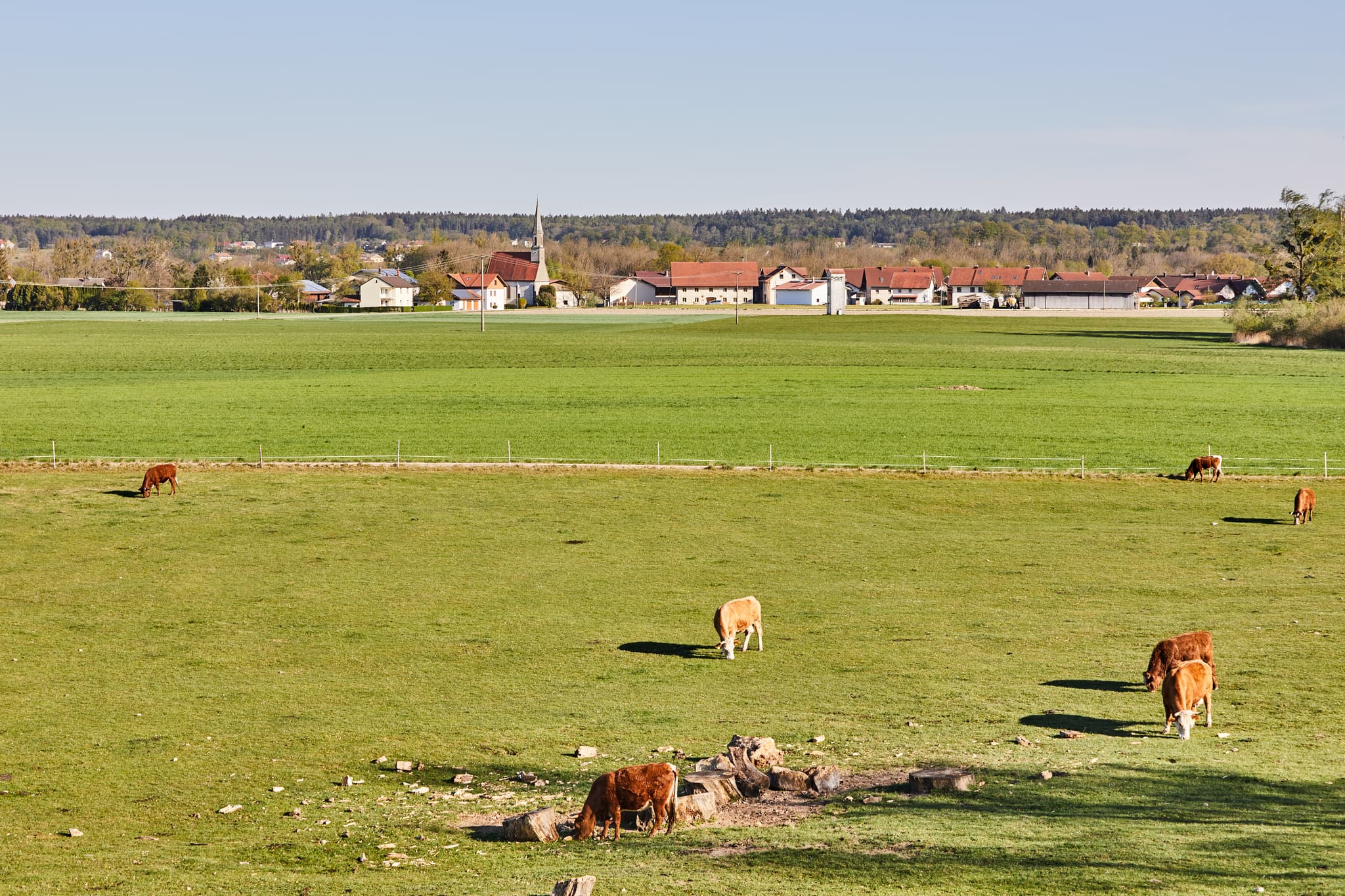 Die Filialkirche St. Nikolaus in Neuhofen, Haiming, Landkreis Altötting, Oberbayern, Deutschland, gelegen in der Region Inn-Salzach.