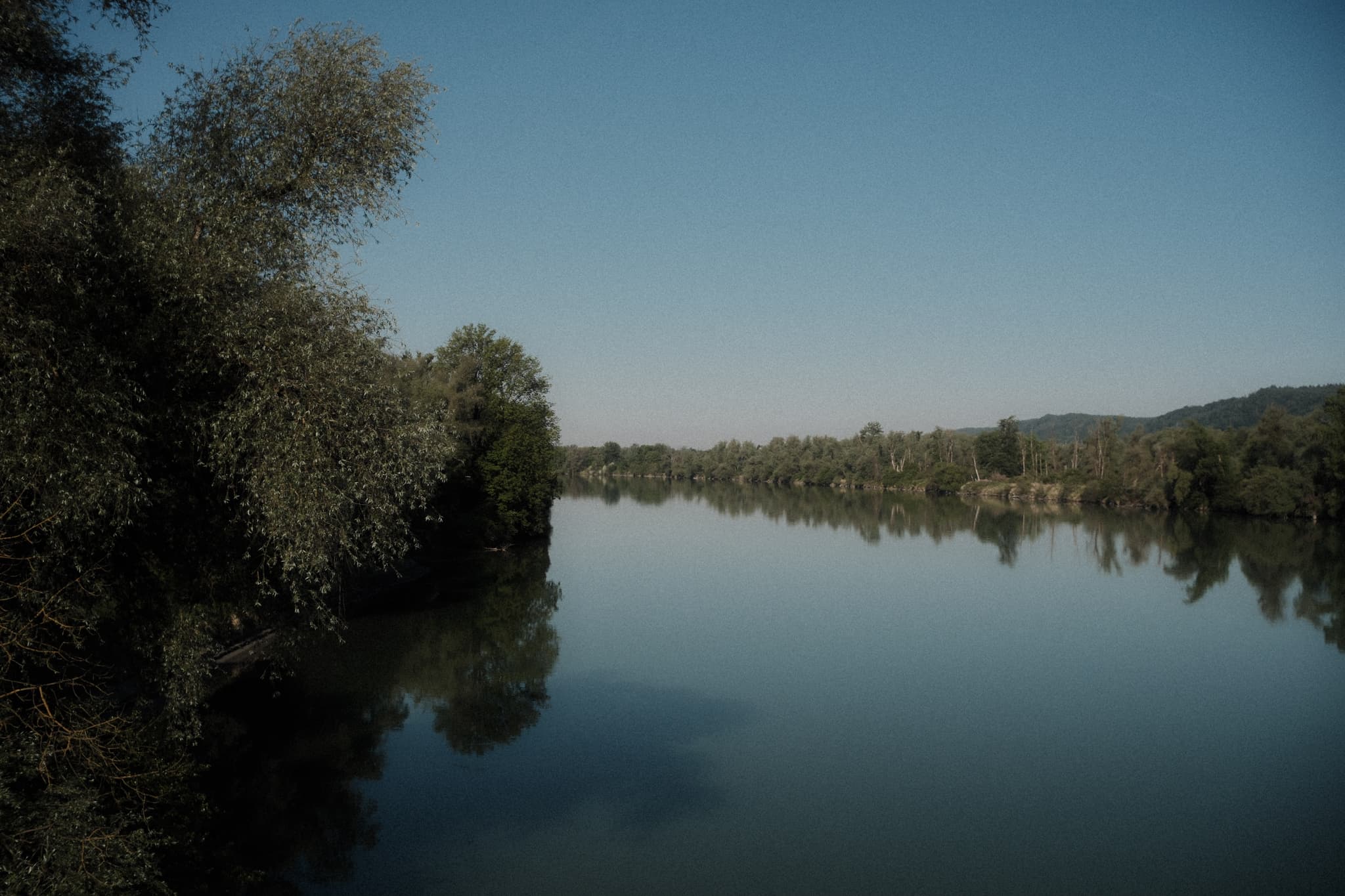 Einige Aufnahmen des wunderschönen Panoramas, welches man von der Innbrücke zwischen Braunau und Simbach auf die Altstadt von Braunau und die Auwälder hat