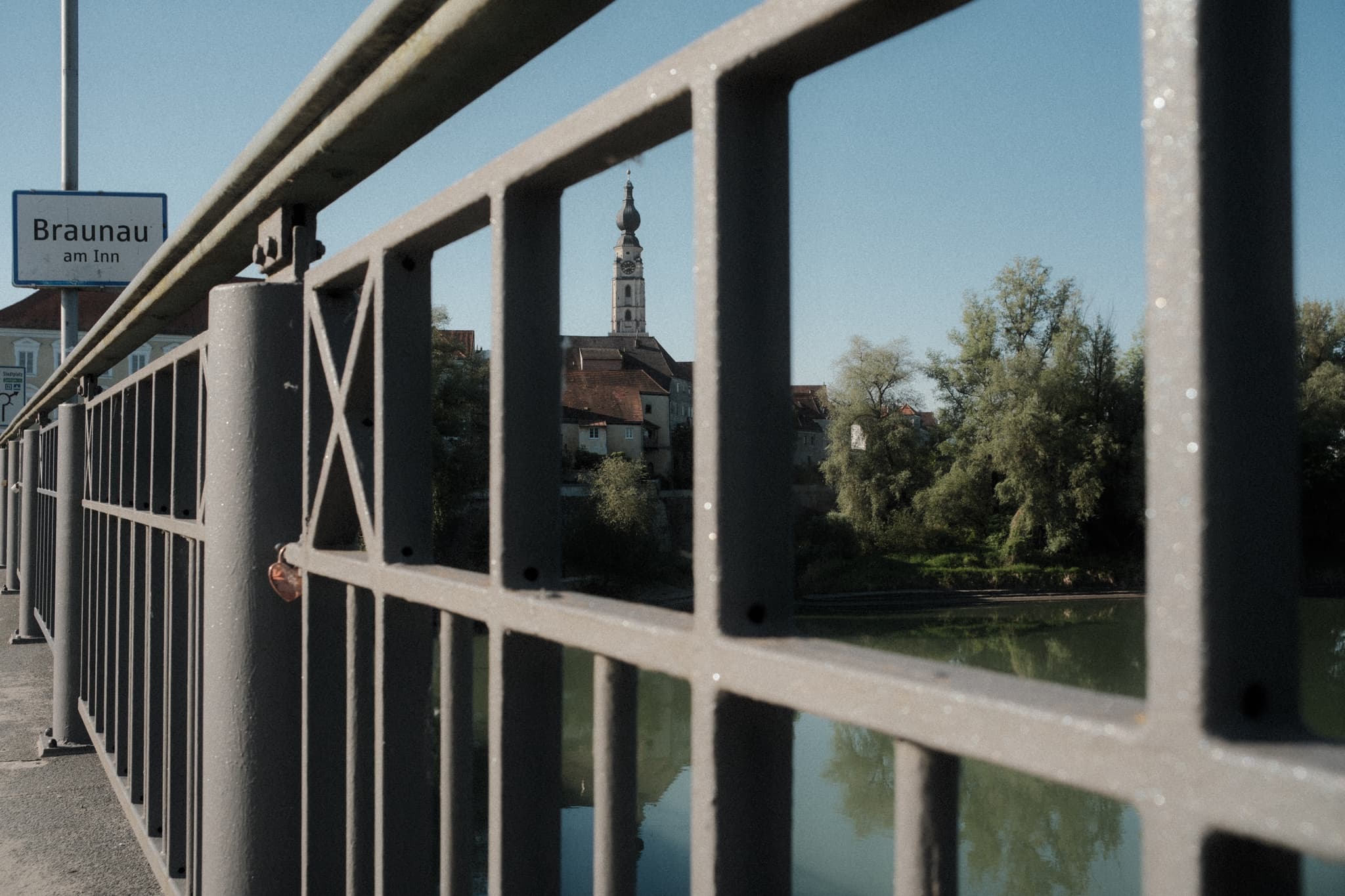Einige Aufnahmen des wunderschönen Panoramas, welches man von der Innbrücke zwischen Braunau und Simbach auf die Altstadt von Braunau und die Auwälder hat