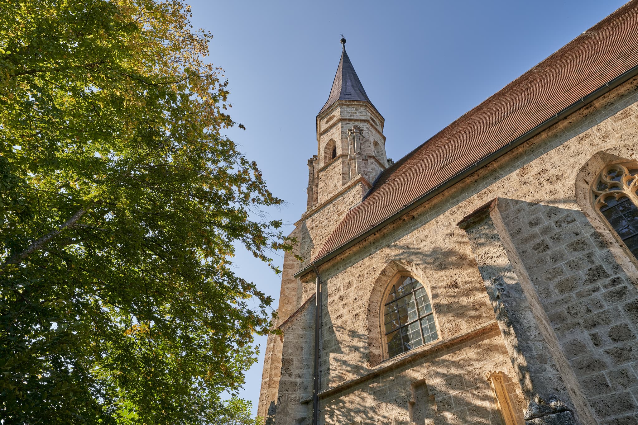 Außenansicht der Wallfahrtskirche Marienberg Außen bei Burghausen, lndkreis Altötting, Oberbayern, Deutschland, Region Inn-Salzach
