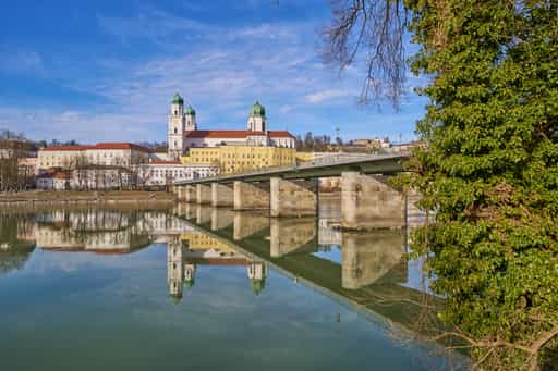 Passau Innstadt: Dom, Inn-Brücke - Niederbayern, Inn-Salzach