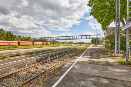 Bahnhof in Garching, Altötting, Oberbayern