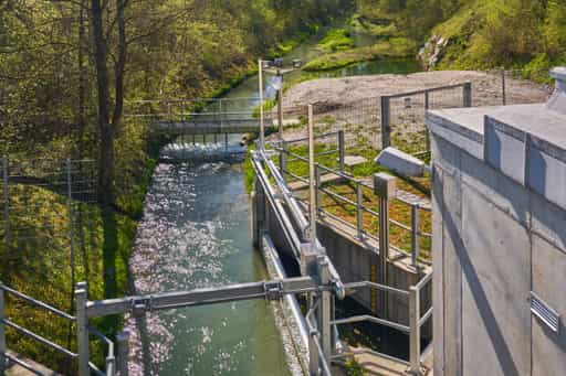 Fischtreppe am Inn Kraftwerk, Stammham, Altöting, Oberbayern