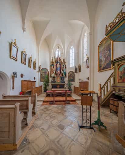 Innenansicht der Kirche Ecking, Altötting, Oberbayern