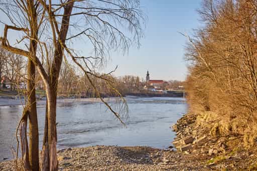 Inn, Landschaft Sauloch, Mühldorf, Oberbayern, Inn-Salzach