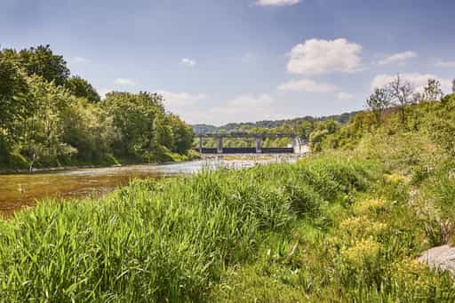 Alz Radweg in Burgkirchen-Hirten, Oberbayern, Inn-Salzach