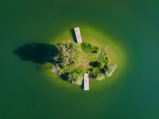 Peracher Badesee: Luftbild, Perach, Oberbayern, Inn-Salzach