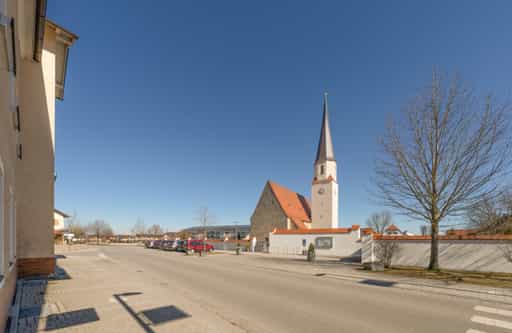 Ortsansicht, Kirche, Unterneukirchen, Altötting, Oberbayern