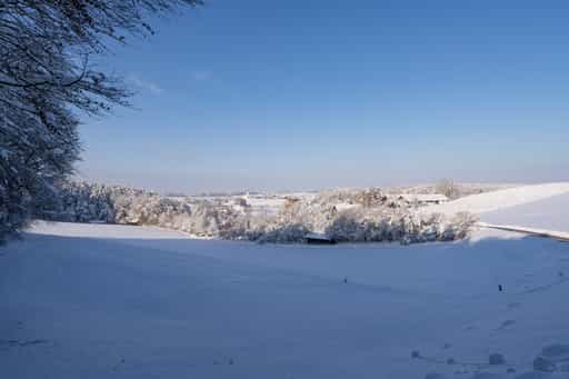 Aussicht im Winter, Eisenbuch, Altötting, Oberbayern