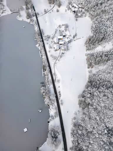 Badesee im Winter, Marktl, Altötting, Oberbayern