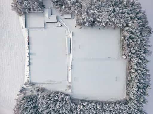 Winter Luftbild Sportplatz, Altötting, Oberbayern