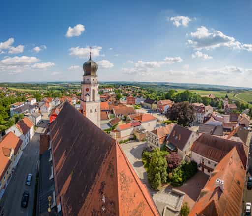 Luftbild Stadtpfarrkirche Bad Griesbach, Niederbayern