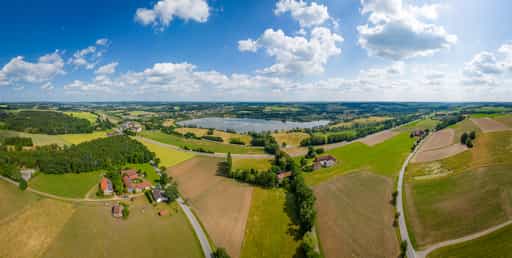 Luftbild Rottauensee Stausee, Rottal-Inn, Niederbayern