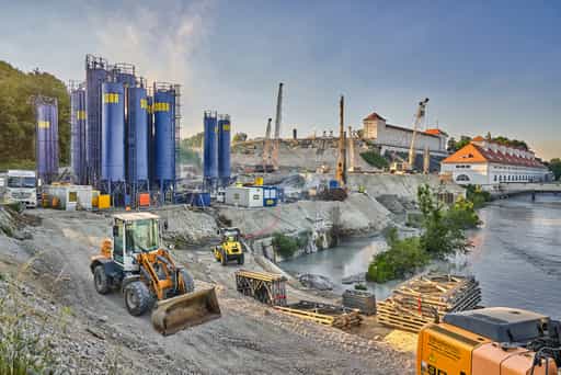 Baustelle Verbund Inn Kraftwerk, Töging, Landkreis Altötting