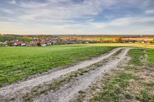 Landschaft mit Weg, Hörndlweg, Altötting, Oberbayern