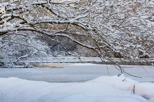 Isen im Winter Motiv, Winhöring, Altötting, Oberbayern