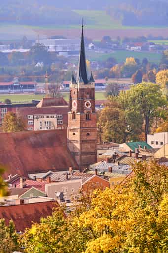 Aussicht auf Pfarrkirchen vom Gartlberg, Niederbayern