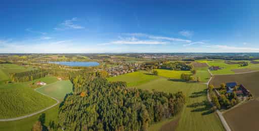 Luftbild Landschaft Stausee, Rottal-Inn, Niederbayern
