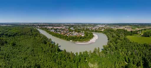 Mühldorf am Inn, Luftbild vom Naturerlebnisweg Innaue