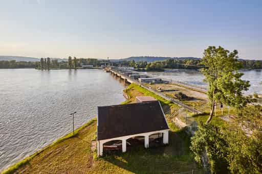Frauenstein Burg Aussicht Salzstadl auf Inn, Mining, Braunau