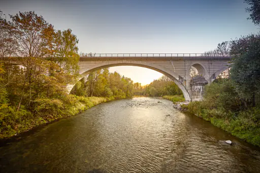 Eisenbahnbrücke über Alz, Garching, Altötting, Oberbayern